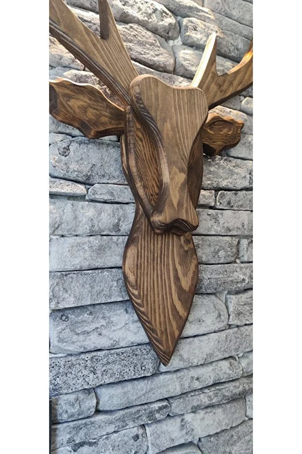 Ahşap Geyik Kafası